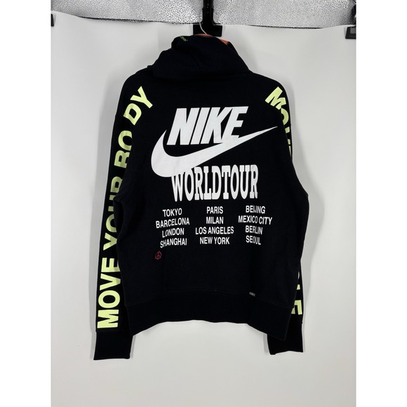 Nike World Tour Graffiti Print Hoodie Move Your Body Soul DN4457-010 Medium‎ - Picture 1 of 8